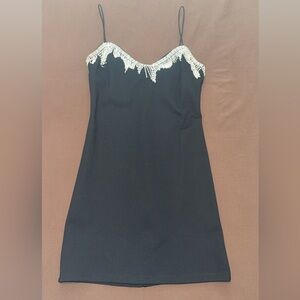 Princess Polly Black Dress with Silver Detailing